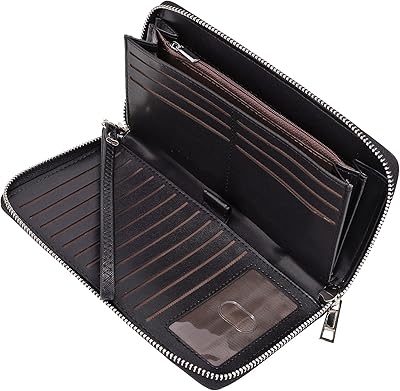 Uto grand portefeuille en cuir pour femme avec fermeture éclair autour du porte-carte, chéquier, organisateur de passeport pour femme avec petit sac à main. DIAYTAR COTE D'IVOIRE est une plateforme de commerce en ligne qui propose une large gamme de produits, allant des produits alimentaires aux produits électroniques. La boutique en ligne est facile à utiliser et propose des options de paiement sécurisées. 