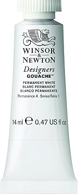 Tube de gouache designer winsor & newton 14 ml, incolore, blanc