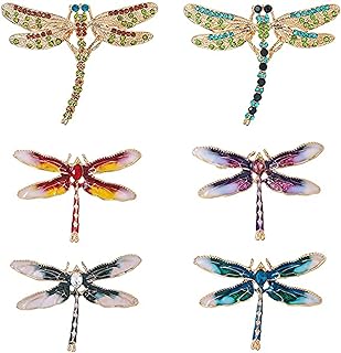 Ensemble de broches pour femmes, 6 pièces belle broche d'insecte libellule en émail