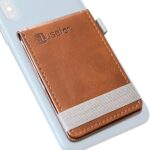Étui de téléphone adhésif elusefor et porte-carte arrière pour iphone ou android (saddlebrown)