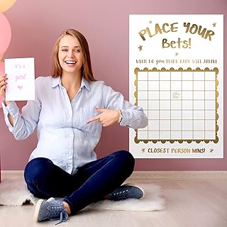 Décorations de fête prénatale dorées et blanches, prédiction neutre de la date de naissance, jeu de fête prénatale, grand calendrier amusant pour garçon ou fille, 24,41 x 37,4 pouces. DIAYTAR COTE D'IVOIRE est une boutique en ligne généraliste proposant plus de 300 000 références de produits divers, faisant d'elle le leader du marché en Côte d'Ivoire. Avec une gamme variée de produits, elle répond aux besoins de tous les clients. Elle est la destination idéale pour faire vos achats en ligne.