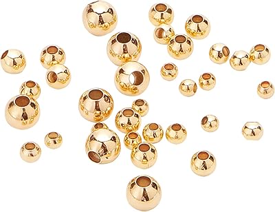 Benecrete 200 pièces de perles en cuivre plaqué or 18 carats, perles d'espacement rondes avec 4 tailles différentes (trou de 0,5 à 1,5 mm) pour collier, bracelet, fabrication de bijoux. DIAYTAR COTE D'IVOIRE est une boutique en ligne généraliste proposant plus de 300000 références de produits, ce qui en fait l'une des plus grandes boutiques en ligne de Côte d'Ivoire. Avec une large gamme de produits, les clients peuvent trouver tout ce dont ils ont besoin en un seul endroit. Elle est réputée pour son large choix de produits et sa qualité de service.