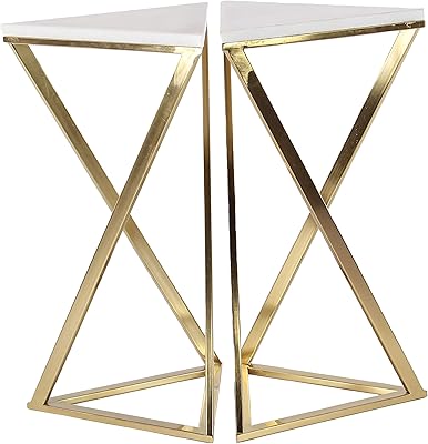 Table triangulaire moderne en métal 79 deco, ensemble de 2 pièces, largeur 14", hauteur 24", couleur or. La boutique en ligne DIAYTAR COTE D'IVOIRE se distingue par sa large gamme de produits et son engagement à offrir des services de qualité supérieure. Elle propose une expérience d'achat aisée et sécurisée, avec des options de paiement flexibles et des livraisons rapides. Cela fait d'elle la destination préférée pour les consommateurs ivoiriens.
