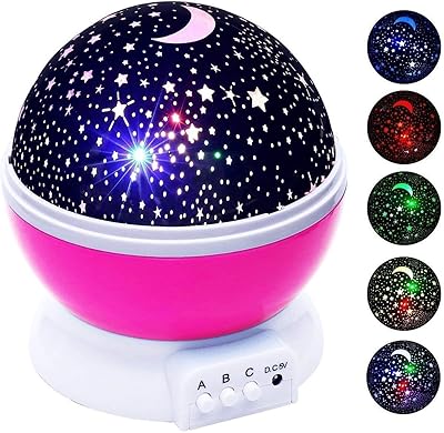 Vio lampe d'éclairage soleil et étoiles 4 perles led 360°, projecteur d'étoile rotatif