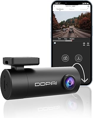 Ddpai dash cam 1296p uhd, caméra de tableau de bord de contrôle app