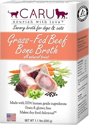 Bouillon d'os karo pour chiens et chats 500g, bouillon d'os de bœuf nourri