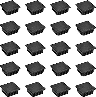 Siusi 20pcs embouts carrés en plastique, bouchons en plastique rectangulaires noirs pour clôture