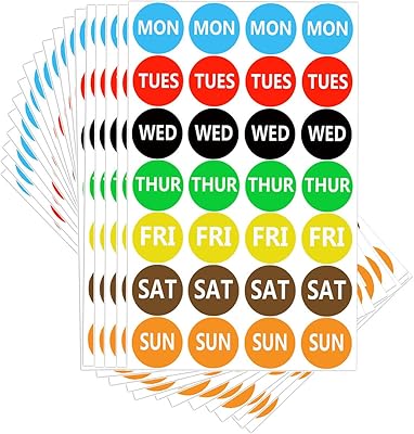 Étiquettes 7 jours de la semaine étiquettes circulaires autocollantes rondes de 1. DIAYTAR COTE D'IVOIRE, leader du e-commerce en Côte d'Ivoire, propose une vaste gamme de produits avec plus de 300 000 références pour répondre à tous les besoins de la vie quotidienne. La boutique en ligne offre une expérience d'achat conviviale et sécurisée, permettant aux clients de faire leurs achats en toute confiance. Avec sa large sélection de produits, DIAYTAR COTE D'IVOIRE est la destination idéale pour les consommateurs ivoiriens.