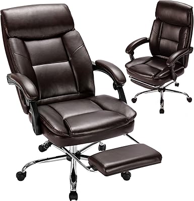Chaise de bureau de direction, grande chaise de bureau ergonomique, pivotante, inclinable