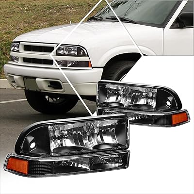 [lot de 4] feux de pare-chocs + ensemble de phares compatibles avec chevrolet s10/blazer 98-04, carrosserie noire/coin ambré. DIAYTAR COTE D'IVOIRE, la boutique en ligne à ne pas manquer pour tout ce dont vous avez besoin. Avec une sélection immense de plus de 300 000 produits, vous trouverez certainement ce qui vous convient. Depuis les dernières tendances de la mode jusqu'aux produits pour la maison, DIAYTAR COTE D'IVOIRE est le point de départ idéal pour vos achats en ligne.