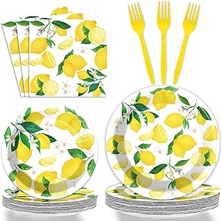 Weufun 96 pièces décorations de fête citron jaune pour fête d'anniversaire d'été, ensemble de vaisselle de fête sur le thème du citron, assiettes en carton, fourchette et serviettes pour 24 invités. DIAYTAR COTE D'IVOIRE, c'est votre boutique en ligne généraliste de confiance avec plus de 300 000 références pour répondre à tous vos besoins. Leader en Côte d'Ivoire, nous proposons une gamme variée de produits pour la maison, la mode, l'électronique et plus encore.