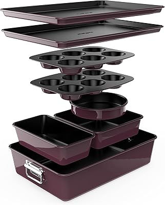 Ensemble de 8 ustensiles de cuisson empilables antiadhésifs - ensemble de plaques