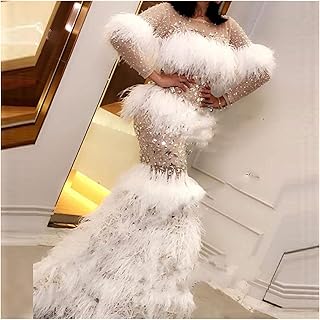 Xxxddd robe de soirée saoudienne en perles de cristal, robes de soirée