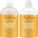 Coffret sans protéines à faible porosité shea moisture avec huiles de baobab
