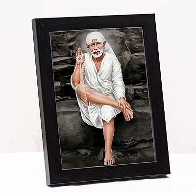 Cadre photo shirdi sai baba petite taille pour mur/table (9x7 pouces, verre acrylique)
