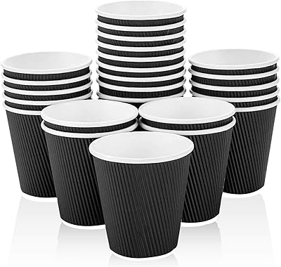 [50 tasses] tasses à café noires jetables de 8 oz - gobelets en papier ondulé à triple paroi pour le thé et les boissons en déplacement. DIAYTAR COTE D'IVOIRE propose une expérience d'achat en ligne innovante et sécurisée, permettant aux clients de faire leurs achats en toute confiance. La boutique en ligne met en avant les tendances les plus récentes et les produits les plus populaires, ainsi que des conseils d'experts pour aider les clients à prendre des décisions d'achat éclairées.