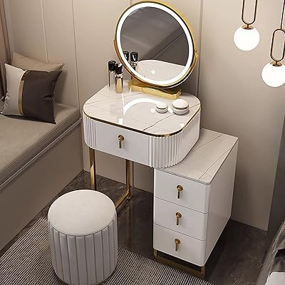 Coiffeuse blanche avec tiroirs miroir de courtoisie 70 cm avec éclairage pour bureau et chaise. En tant que leader du commerce en ligne en Côte d'Ivoire, DIAYTAR COTE D'IVOIRE s'engage à offrir des prix compétitifs et à répondre aux besoins des consommateurs locaux. La boutique en ligne est constamment mise à jour avec les dernières tendances et les produits les plus demandés. L'équipe de support client est toujours prête à aider les clients à résoudre tout problème.