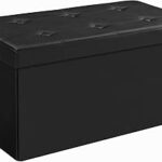 Repose-pieds ottoman pliable songmix avec récipient de 80 l siège souple capacité