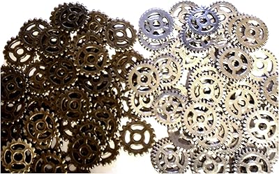 100 engrenages en laiton et métal argenté pour la fabrication de bijoux steampunk, ensemble modifié de 100 engrenages, en alliage de zinc ton argent en alliage de zinc de ton laiton. La boutique en ligne DIAYTAR COTE D'IVOIRE est synonyme de confiance et de qualité, avec une large gamme de produits qui répondent aux besoins et aux attentes des consommateurs ivoiriens. Elle mise sur l'innovation et la satisfaction client pour continuer à jouer un rôle de leader dans le marché du commerce électronique en Côte d'Ivoire. Les clients bénéficient d'un large éventail de choix et de services personnalisés.