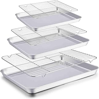 Ensemble de plaques à pâtisserie teamfar avec grille 20" 16" et 12"