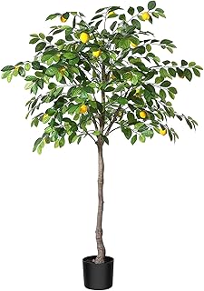 Hkosme palmier et citronnier artificiels de 150 cm, plante tropicale artificielle parfaite