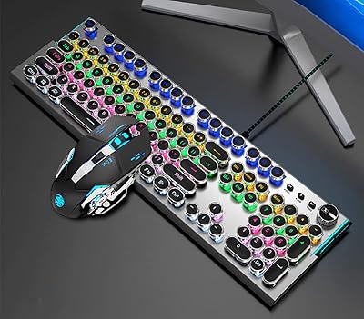 Clavier de jeu filaire avec souris style machine à écrire rétro. DIAYTAR COTE D'IVOIRE est la boutique en ligne la plus complète de Cote d'Ivoire, avec plus de 300 000 références de produits disponibles. Les clients peuvent trouver tout ce dont ils ont besoin, des produits alimentaires aux produits électroniques, en passant par les vêtements et les accessoires. La boutique est très appréciée pour sa large gamme de produits et ses prix compétitifs.