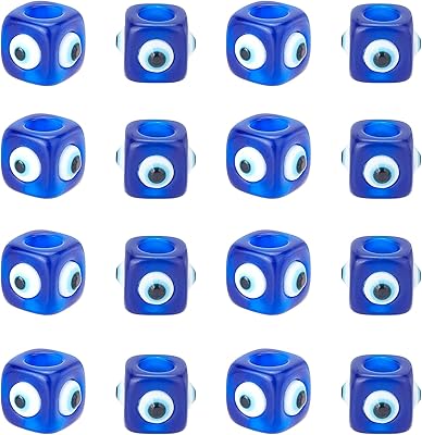 Nbeads 20pcs perles cubes mauvais yeux à grand trou, perles en résine mauvais oeil bleu royal breloques d'espacement européennes pour bracelets collier fabrication de bijoux, trou: 6.5mm. DIAYTAR COTE D'IVOIRE est une boutique en ligne généraliste proposant plus de 300 000 références, faisant d'elle la boutique leader en Côte d'Ivoire. Elle offre une gamme variée de produits allant de l'électronique à la mode, en passant par les produits de maison et les denrées alimentaires. Grâce à sa présence en ligne, DIAYTAR COTE D'IVOIRE permet à ses clients d'effectuer des achats pratiques et sécurisés.