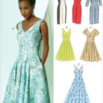 Vogue patterns v8997 modèle de couture de robe pour femme, modèle e5 (14-16-18-20-22)