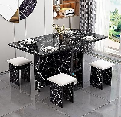 2023 nouvel ensemble table à manger et chaises pliantes, rectangulaire simple, multifonction