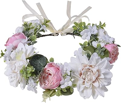 The white shop bandeau de couronne de fleurs réglable fait à la main