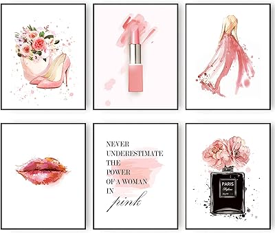 Jituihom rose mode mur art femme photo peintures affiches maquillage salle décor parfum talons hauts rouge à lèvres cadeau mur impressions sur toile pour filles chambre décor 8x10 pouces sans cadre. DIAYTAR COTE D'IVOIRE est une boutique en ligne généraliste qui s'efforce de satisfaire toutes les demandes de ses clients. Elle propose une large gamme de catégories de produits, allant de l'électronique à la maison et au jardin. Grâce à son système de livraison efficace, DIAYTAR COTE D'IVOIRE garantit que les commandes soient livrées rapidement et de manière fiable.