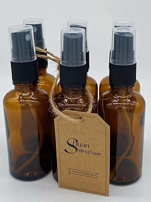 Flacons vaporisateurs vides rechargeables en verre ambré pour huiles essentielles, produits de nettoyage