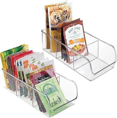Organiseur de stockage alimentaire mdesign en plastique avec 3 compartiments pour armoire