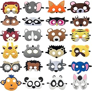 Pyebe 24 paquets de masques en feutre de lion sauvage, cadeaux de fête