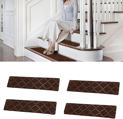Goodern lot de 4 marches d'escalier antidérapantes, tapis de sécurité amovible, lavable