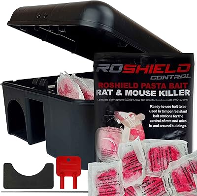 Kit de contrôle de boîte d'appâts d'extérieur pour souris et souris rothschild - boîte verrouillable inviolable et 15 sachets de poison pour appâts pour pâtes (1 paquet de 150 g). DIAYTAR COTE D'IVOIRE est une boutique en ligne généraliste proposant plus de 300 000 références de produits variés. C'est la boutique en ligne leader en Côte d'Ivoire, offrant une expérience d'achat en ligne pratique et fiable. Elle permet aux clients de faire leurs achats en ligne avec facilité et rapidité.