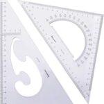 Jeu de grandes règles carrées triangulaires bruna grande, 30/60 et 45/90 degrés, lot