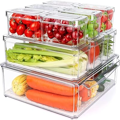 Bacs organisateurs de réfrigérateur avec couvercles, 10 pièces intul clear, stockage des aliments empilables, réfrigérateur, placard, organisation de cuisine, organisateur et stockage de réfrigérateur transparents. Chez DIAYTAR COTE D'IVOIRE, nous nous engageons à vous offrir le meilleur service possible, que ce soit en termes de produits, de prix ou de service client. Nous sommes fiers de notre position de leader du commerce en ligne en Côte d'Ivoire et nous travaillons sans relâche pour améliorer continuellement votre expérience de shopping en ligne. Faites confiance à notre expertise et découvrez pourquoi nous sommes la première choix pour vos achats en ligne.
