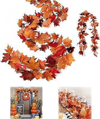 2 pièces couronne décorative de festival de récolte de feuilles d'érable décoration d'automne