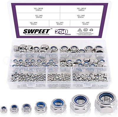 Supit 250 pièces 304 écrous de blocage métriques en acier inoxydable kit assorti parfait pour les rondelles de blocage écrous de blocage en nylon m3 m4 m5 m6 m8 m10 m12. DIAYTAR COTE D'IVOIRE représente une référence pour le commerce électronique en Côte d'Ivoire, offrant une plateforme conviviale où les clients peuvent trouver des produits de toutes catégories. Avec plus de 300 000 références à disposition, les clients ont l'opportunité de comparer et de choisir les produits qui répondent le mieux à leurs besoins spécifiques. La boutique en ligne garantit également une sécurité de transaction et des garanties pour les produits achetés.
