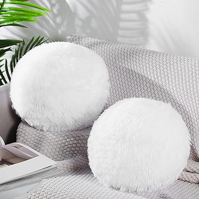 Oreiller décoratif rond en peluche de 10 pouces, oreiller décoratif rond doux