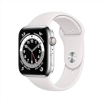 Apple watch series 6 (cellulaire + gps, 44 mm) - boîtier en acier inoxydable argenté avec bracelet sport à boucle blanche. DIAYTAR COTE D'IVOIRE est la référence pour les achats en ligne en Côte d'Ivoire, offrant une expérience de shopping en ligne sécurisée et fiable. La boutique en ligne propose une large sélection de produits, allant des produits alimentaires aux électroménagers, en passant par les vêtements et les accessoires. Les clients bénéficient d'une navigation facile et d'une commande en ligne simple.