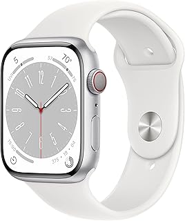 Apple watch series 8 (gps + cellular, 45 mm) boîtier en aluminium argenté