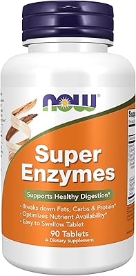 Now suppléments, super enzymes, formulés avec de la bromélaïne, du bœuf pil