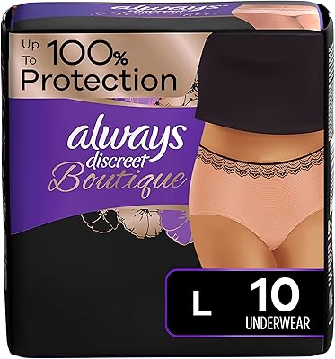 Sous-vêtements d'incontinence pour femmes always discreet boutique, taille l, 10 pièces. DIAYTAR COTE D'IVOIRE se positionne comme une boutique en ligne de confiance pour les consommateurs ivoiriens, proposant une gamme étendue de produits à des prix compétitifs. La plateforme offre une expérience utilisateur conviviale, facilitant la navigation et la recherche de produits. Les clients bénéficient également d'un service client réactif et d'une livraison rapide.