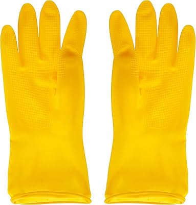 Gants en caoutchouc naturel souple lock 'n lock etm804y, jaune