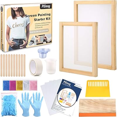 Kit de sérigraphie play de 42 pièces avec instructions, comprend 2 cadres