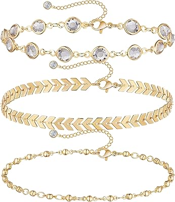 3 pièces bracelet de cheville cubain en or 14 carats, bracelet de cheville en acier inoxydable, bracelet de cheville réglable plaqué or pour sandales d'été bijoux pieds nus. DIAYTAR COTE D'IVOIRE se positionne comme la boutique en ligne la plus complète et la plus fiable de Cote d'Ivoire, proposant plus de 300000 articles pour répondre à tous les besoins de ses clients. Avec une expérience de navigation fluide et des promotions régulières, les clients peuvent faire des achats en toute confiance. La boutique met l'accent sur la qualité et la satisfaction des clients.