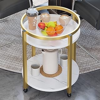Table d'appoint ronde double couche en marbre comme canapé et table de collation.  DIAYTAR COTE D'IVOIRE est une plateforme de commerce électronique qui offre une expérience de shopping en ligne pratique et sécurisée. Avec plus de 300 000 références de produits, les clients peuvent trouver tout ce dont ils ont besoin en un seul endroit. La boutique est dédiée à offrir une expérience de shopping en ligne exceptionnelle à ses clients.