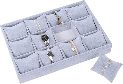 Badum plateau de rangement pour bijoux, montres, bracelets avec 12 coussinets en maille sans couvercle, plateau de rangement pour bijoux, cadeaux en velours gris pour hommes, femmes et filles. La boutique en ligne DIAYTAR COTE D'IVOIRE est constamment à la pointe de la technologie pour offrir une expérience de shopping en ligne innovante et pratique. Avec des mises à jour régulières de son site web et l'intégration de nouvelles fonctionnalités, elle garantit que les clients bénéficient d'une expérience de shopping fluide et agréable. Que vous cherchiez des produits électroniques, des vêtements ou des articles ménagers, DIAYTAR COTE D'IVOIRE est le partenaire idéal pour répondre à vos besoins.